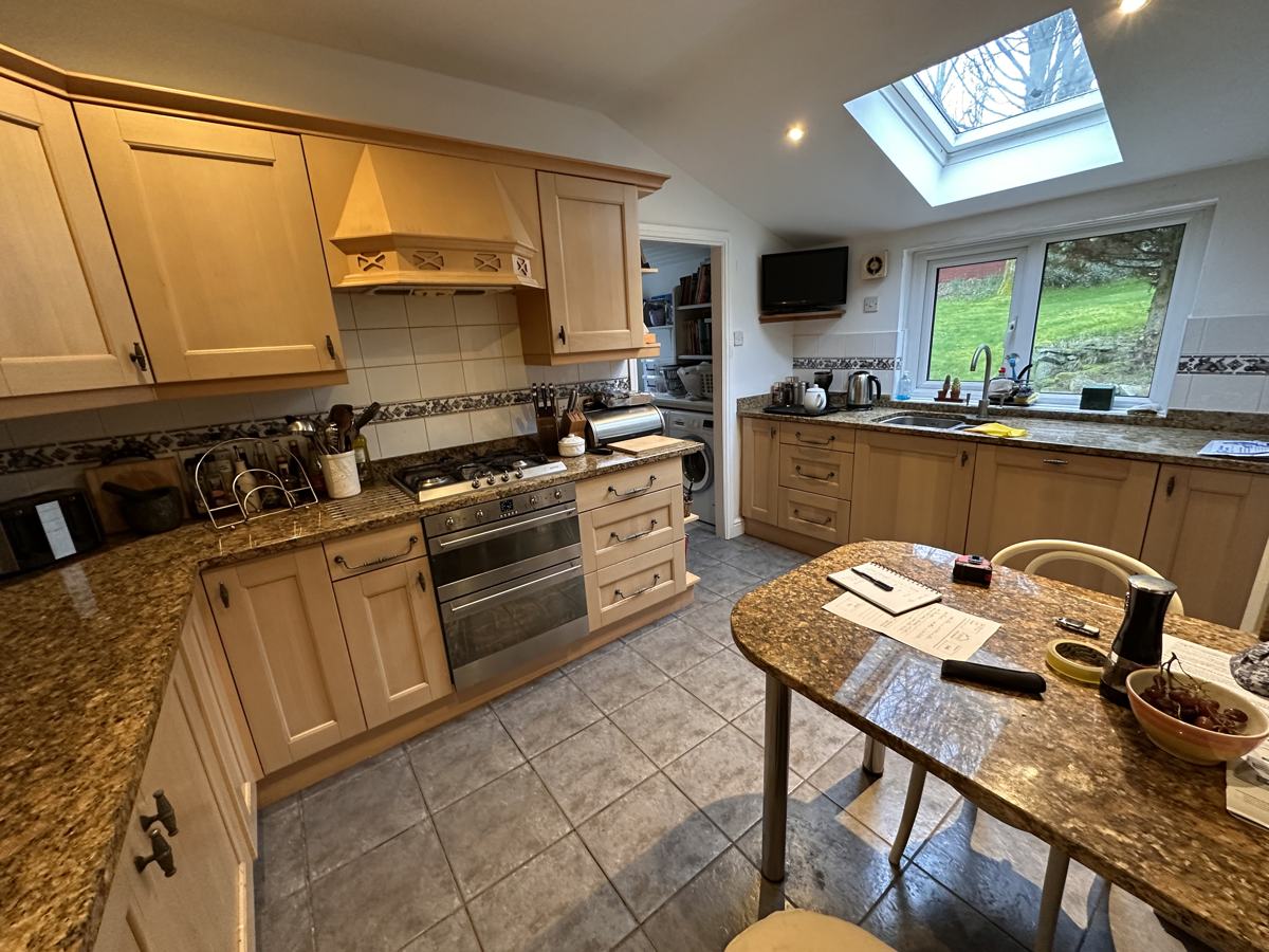 Dobcross kitchen before: solid oak units